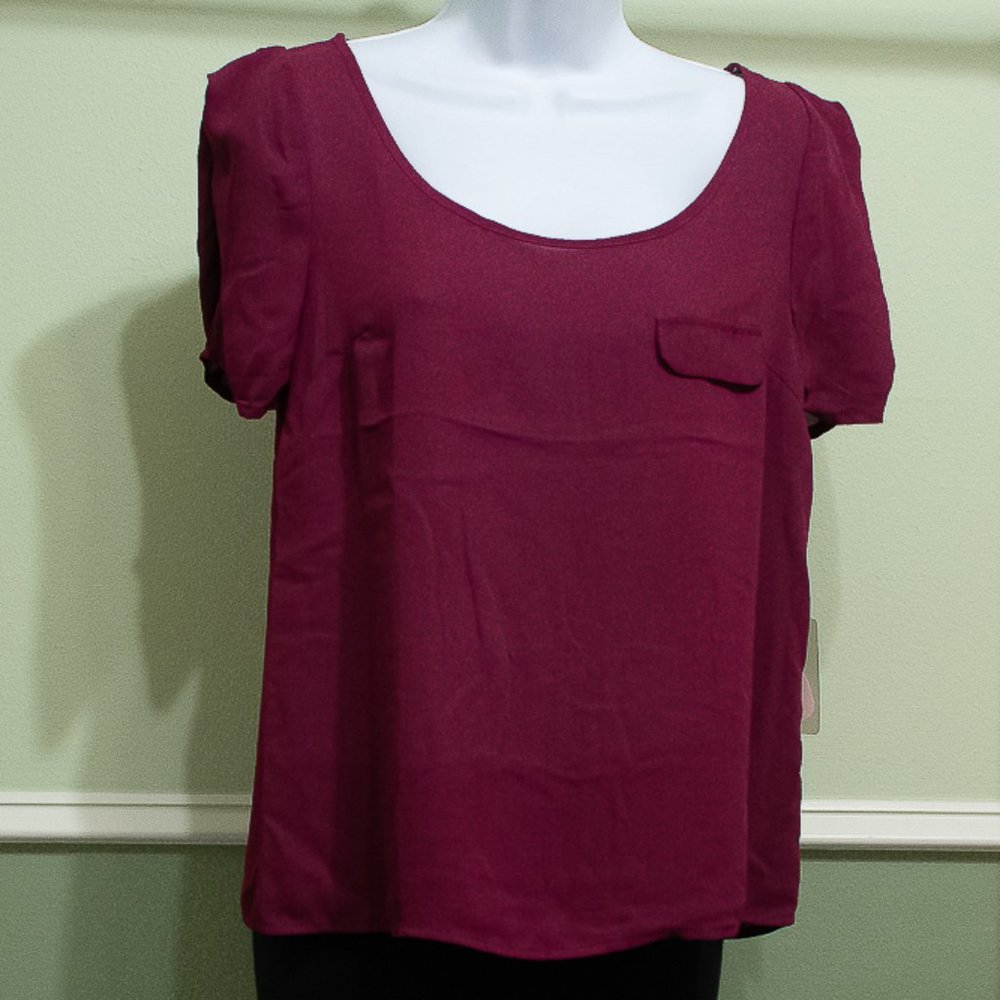 XS Forever 21 puff sleeve blouse with zipper back